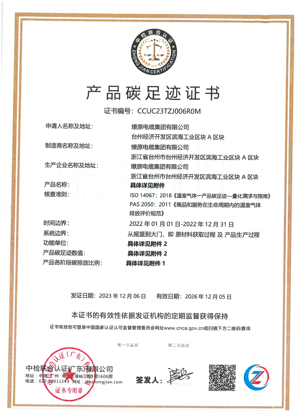 Carbon Footprint Certificate